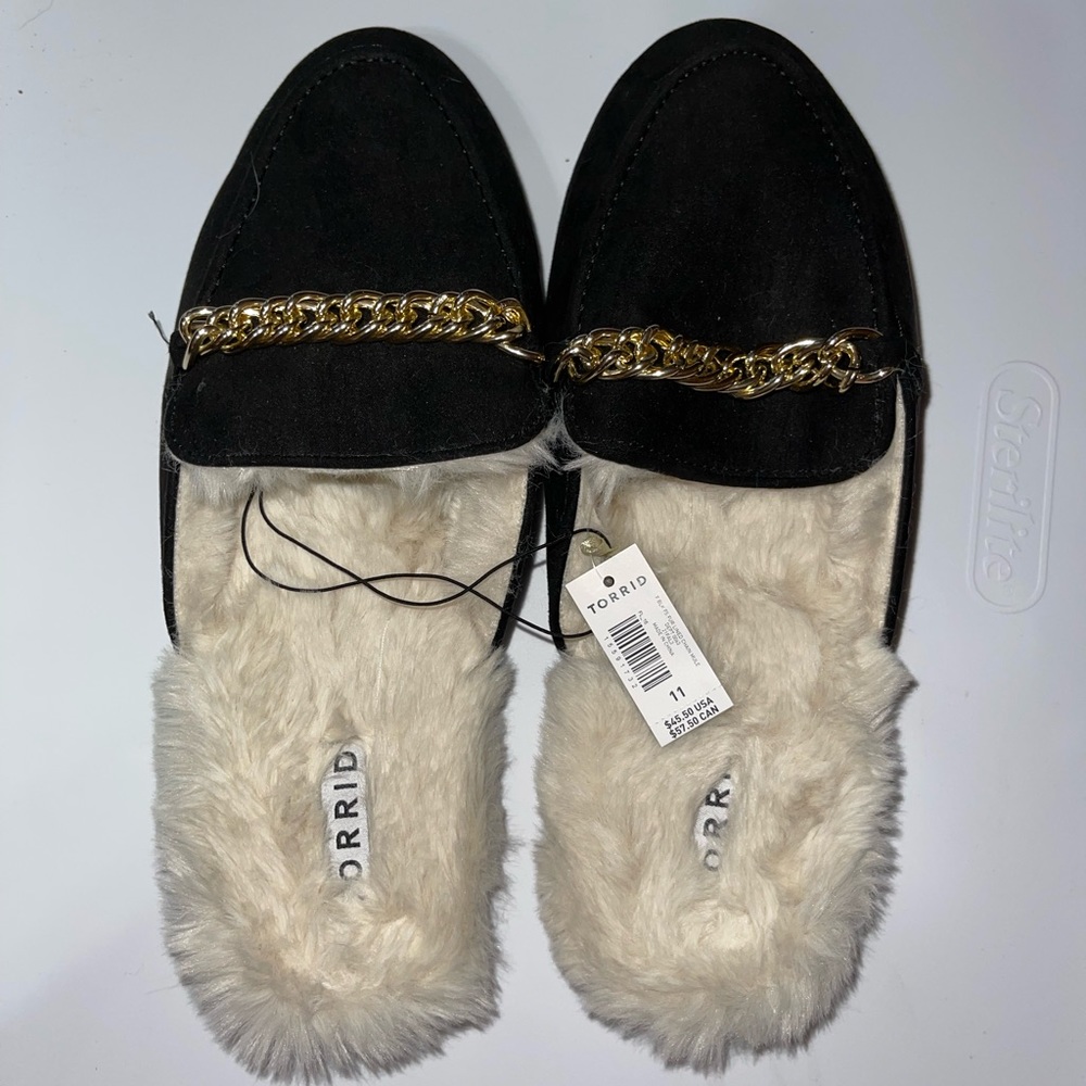 Brand new black mules